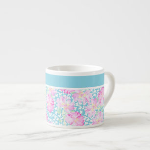 Bonito Caneca Espresso, Rosas Rosa, Borboletas Bra