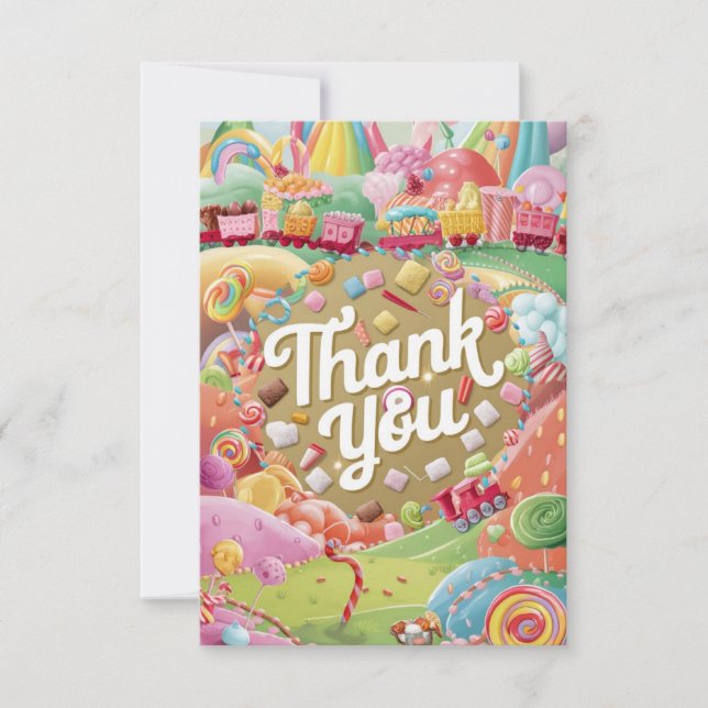 Bonito cartões de agradecimentos Candyland (Frente)