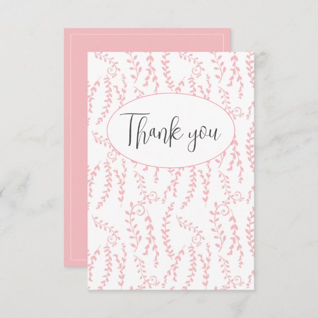 Bonito Cartões de agradecimentos plano feminino ro (Frente/Verso)