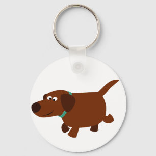 Bonito cartoon Chocolate Labrador Chaveiro