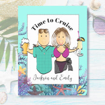 Bonito Casal de Cruzeiro, Roupa Tropical de Praia 