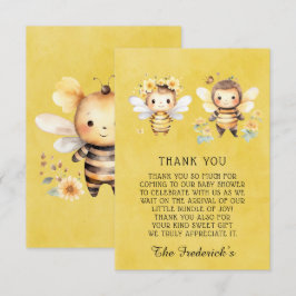 Bonito Chá de fraldas De Abelhas Obrigado Cartões