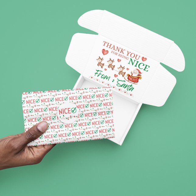 Bonito com Check Mark Papel de Tecido de Natal (Let someone special know how nice they are with this cute Christmas tissue paper!)