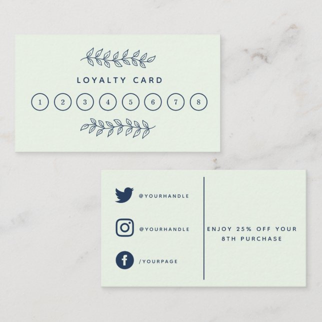 Bonito compra de plantas, cartão de fidelidade de  (Frente/Verso)