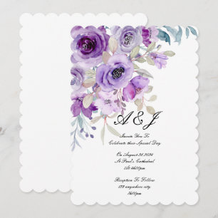 bonito convite de casamento roxo lilás