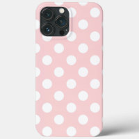 Bonito cor Rosa com grandes Bolinhas brancas