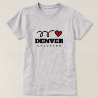 Bonito coração Denver Colorado camisa para mulhere