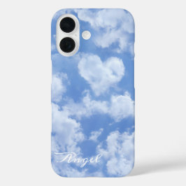 Bonito Coração Moldou Nuvem no Céu Azul Feliz