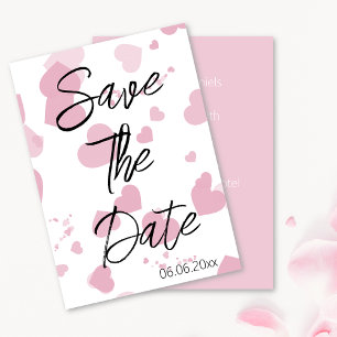 Bonito coração rosa Salve o cartão de data