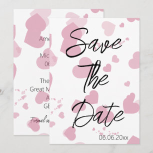 Bonito coração rosa Salve o cartão de data