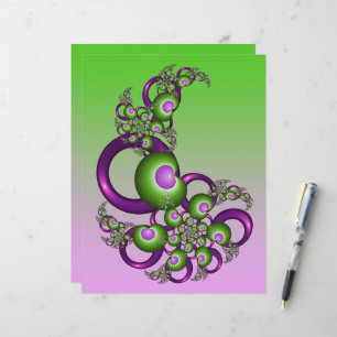 Bonito Corações Verdes Rosa Moderno Abstrato Fract
