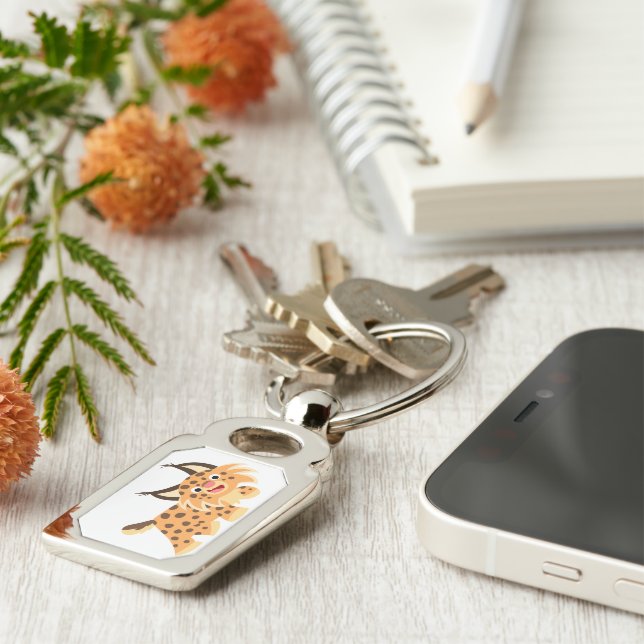 Bonito desenho facioso Bobcat Chaveiro (Lateral)