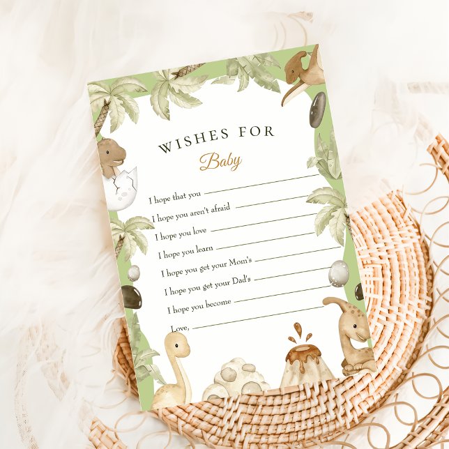 Bonito Dinossauro Deseja Cartão de Chá de fraldas  (Criador carregado)