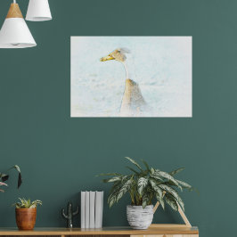 Bonito Duck Art Pastel Style Poster
