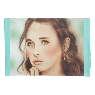 Bonito Elegante Lady Brunette Mulher Vintage Art
