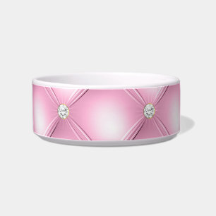 bonito elegante tigela de diamante rosa