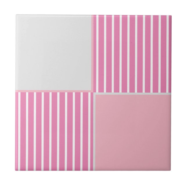 Bonito em listras de pinks e azulejos quadrados (Frente)