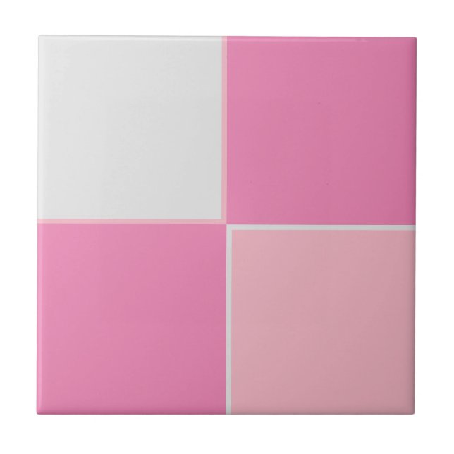 Bonito em quadrados rosa e cinza ladrilho (Frente)