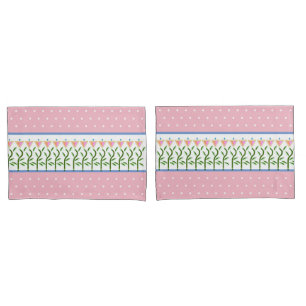 Bonito em rosa e manchas brancas e borda floral