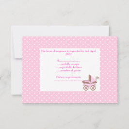 bonito em rsvp cor-de-rosa com pram