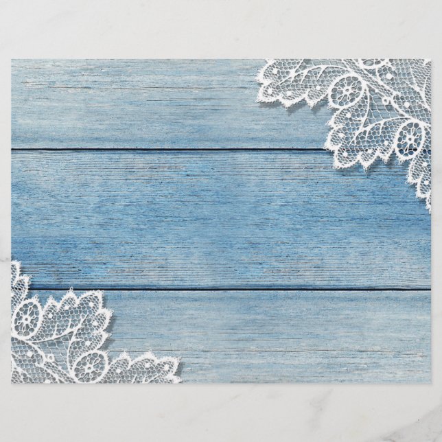 Bonito espaço branco Denim Blue Wood Paper (Frente)