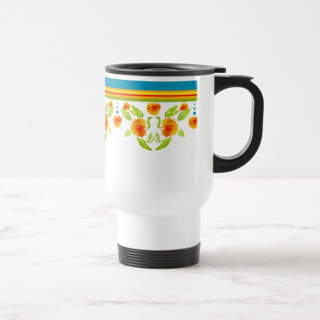 Bonito Estilo de País Marigolds Caneca de viagem d (Direita)