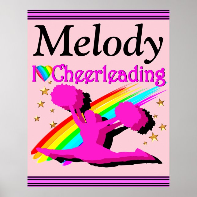 BONITO EU AMO CHEERLEADING PERSONALIZADO POSTER (Frente)