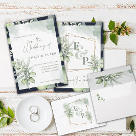 Bonito Eucalyptus Deixa Casamento Verde Monograma
