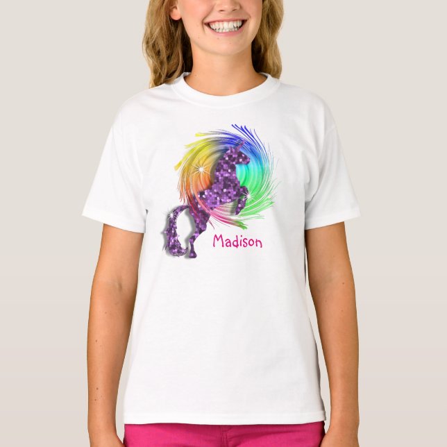 Bonito Fantasy Rainbow Unicorn Personalizado (Frente)