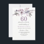Bonito Floral 60º Convite para Festa de aniversári<br><div class="desc">Bonito Flor Roxo 60ª Festa de aniversário Convidar Menina Perfeita para sua coleção especial de ocasião Correspondente em Niche e Nest store. Design cortesia de: https://www.etsy.com/shop/SmallHouseBigPony</div>