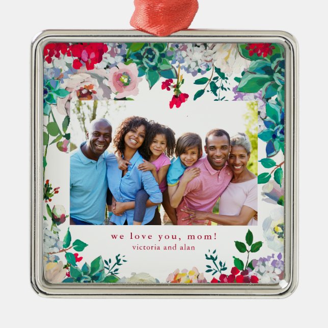 Bonito Floral com Presente de Ornamento Fotográfic (Frente)