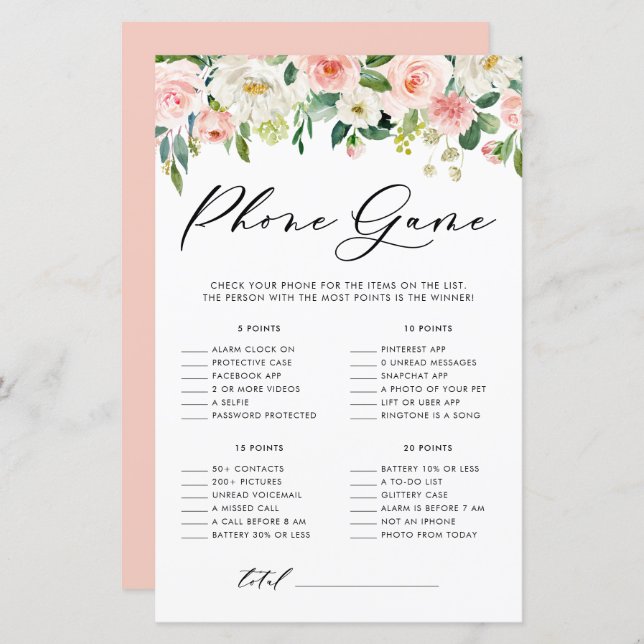 Bonito Floral O que há no seu jogo de Chá telefôni (Frente/Verso)