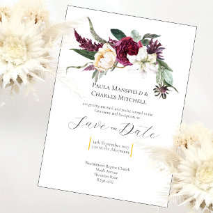 Bonito Floral Salve a Data, Convite de Casamento