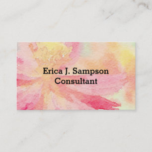 Bonito Floral Watercolor Cartão de visita