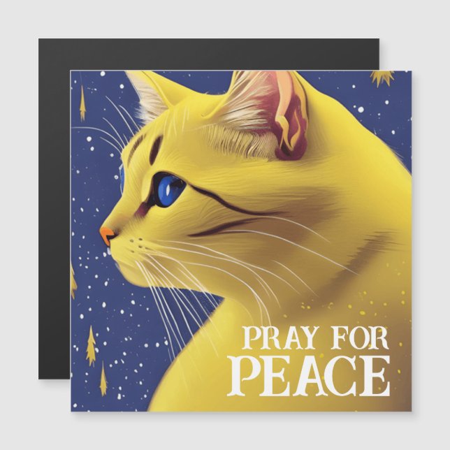 Bonito Gato Amarelo com Olhos Azuis - ucrânia (Frente/Verso)