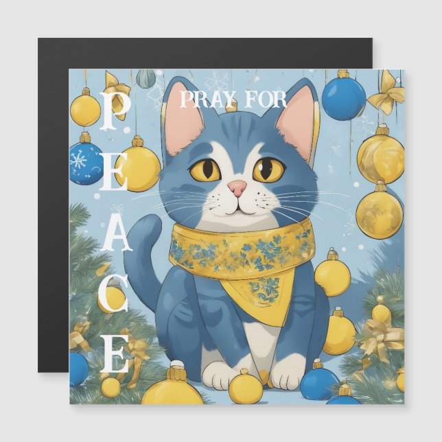 Bonito Gato Amarelo com Olhos Azuis - ucrânia (Frente/Verso)