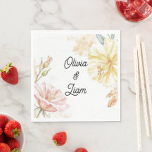 Bonito guardanapos de casamento personalizados