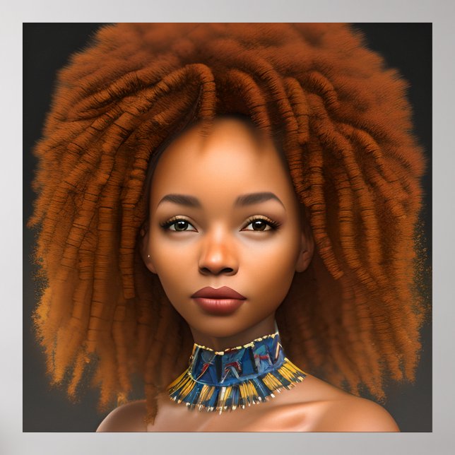 Bonito guerreiro negro Poster Colorido Presente (Frente)