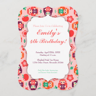 Bonito Hedgie com Presente - Convite de Aniversári