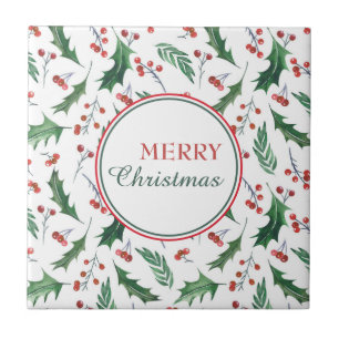 Bonito Holly Pattern Feliz Natal