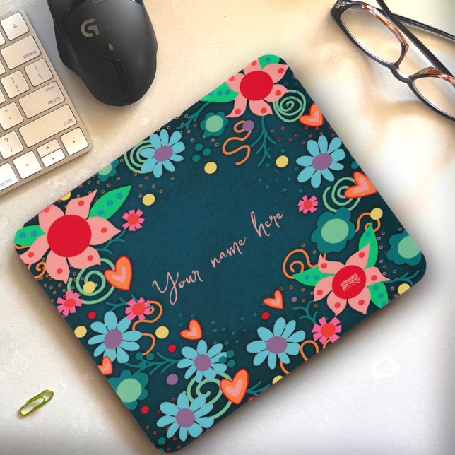 Bonito Inspirividade Personalizada Floral Mousepad (Criador carregado)