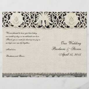 Bonito Linen White Lace Antique de Casamento 
