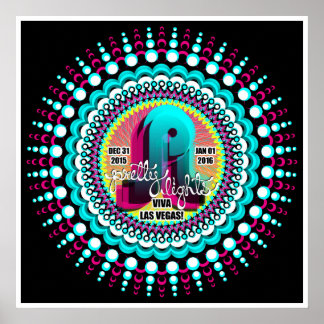 Bonito luzes NYE Poster Las Vegas 2015