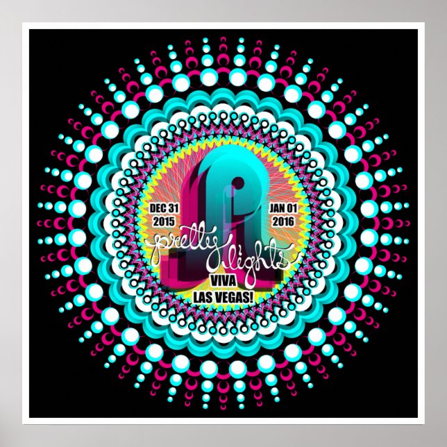 Bonito luzes NYE Poster Las Vegas 2015 (Frente)