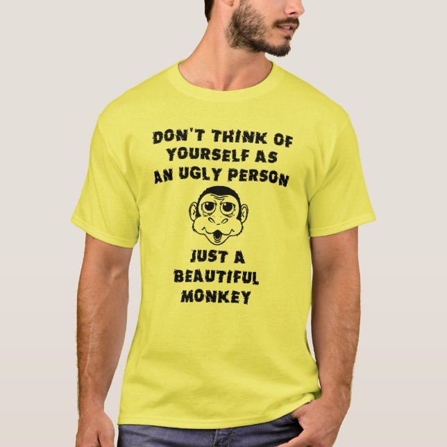 Bonito Macaco Engraçado Humor de Camiseta (Frente)