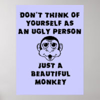 Bonito Macaco Engraçado Humor Poster