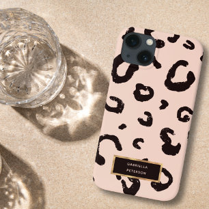 Bonito moda rosa-leopardo e quadro Dourado