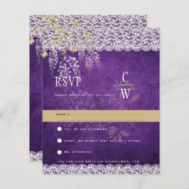 Bonito Moderna Wisteria Lace Purple Weding RSVP