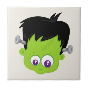 Bonito monstro verde Frankenstein no Halloween