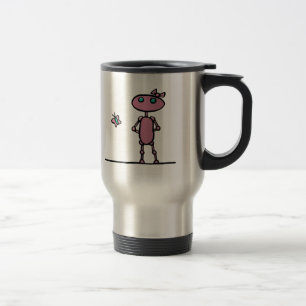 Bonito na caneca de viagem cor-de-rosa